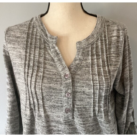 Notations Women’s 3 Button 3/4 Length Sleeve Shirt 2 Tops Rust & Heather Gray M - Picture 8 of 11